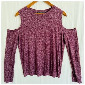 Cute cold shoulder lightweight sweater top